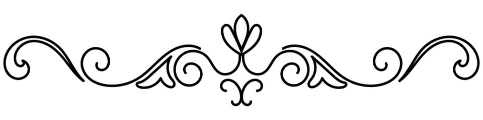 Vintage elements, black scroll lines for banner decoration