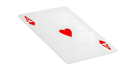 Obraz premium Ace of hearts playing card isolated on white background for casino games and poker card game concept design on transparent background