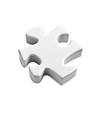Obraz premium White puzzle piece on a transparent background.