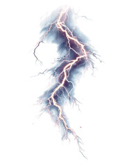 Dramatic lightning bolt in a stormy sky.