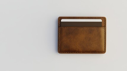 Small brown leather card holder.