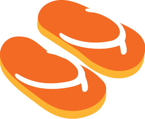 Orange Flip-Flops, casual sandals for summer illustration