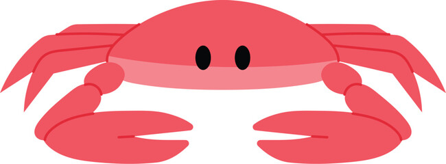 Cute Red Crab Cartoon Sea Life illustration