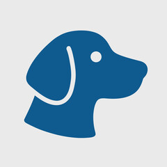 Blue Dog Head Icon Vector for ui ux design