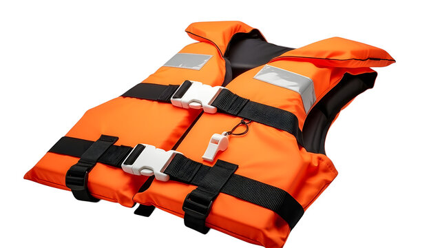 Find the best orange life jacket personal flotation device for boating and water safety equipment on transparent background
