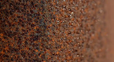 Close-up view of rusty metal surface with textured corrosion.
