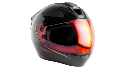 Paragliding helmet with aerodynamic shape and visor, background isolated on a Transparent background, PNG file.