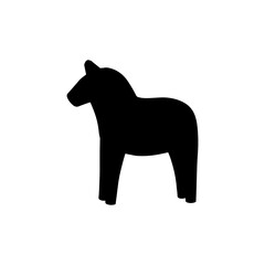 Dala horse silhouette vector flat illustration design. 