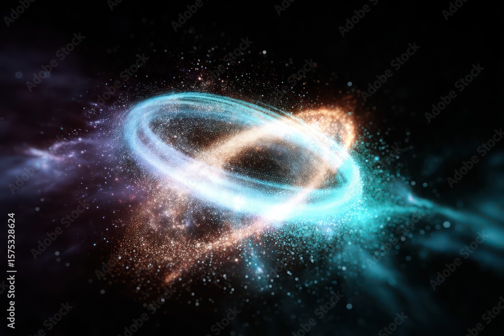 Poster smart 3d led panel with orbiting dust clouds in a cosmic design, offering an ethereal visual experie