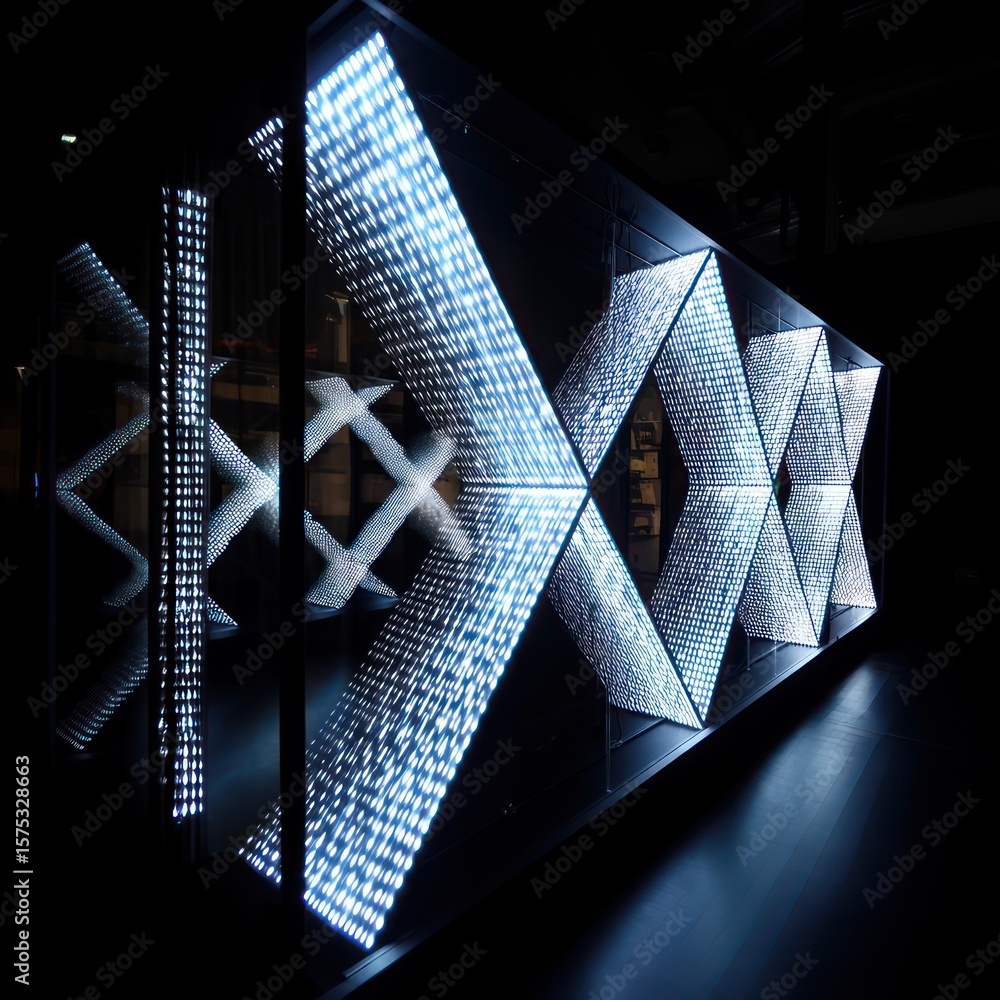 Poster 3d led panel icon with mirrored led reflection, offering an elegant and sleek lighting effect.