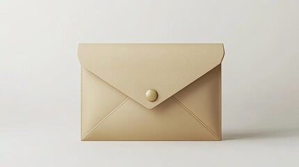 Light beige leather envelope-shaped accessory.