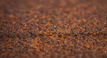 Close-up shot of a textured, rusty surface with visible corrosion and a rough, uneven appearance.