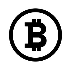 Obraz premium bitcoin logo vector on black circle