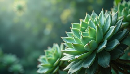 A vibrant gigapixel image showcases lush green succulent plants in soft focus, radiating freshness