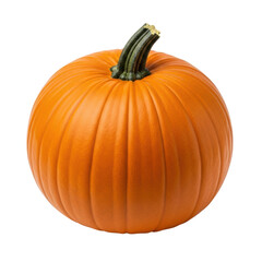 Obraz premium A vibrant orange pumpkin with a sturdy green stem, perfect for autumn decorations or seasonal designs.