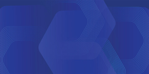 Modern abstract blue background with glowing geometric lines. Blue gradient hexagon shape design. vector illustration eps10
