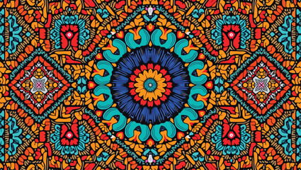 Traditional Yakan Filipino Textile &ndash; Vibrant Geometric Weave with Cultural Motifs & Colorful Ethnic Pattern