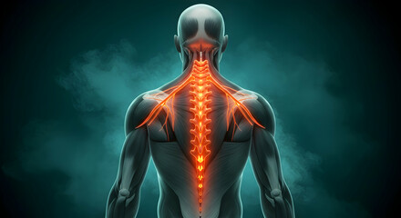Human Anatomy Spinal Cord Back Pain Healthcare Medical Illustration