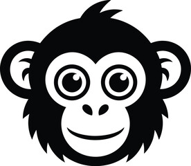Adorable monkey face illustration primate animal