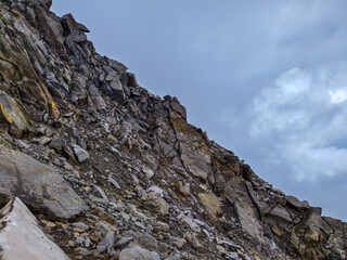 Rocky Highland Plateau with Dramatic Sky and Jagged Boulder Terrain