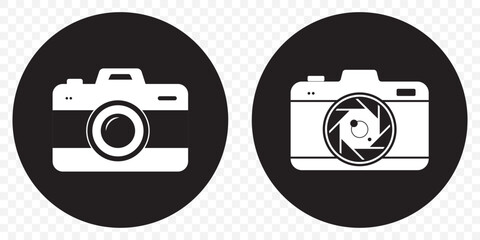 Outline Filled Vector Sign ofvs - camera vector icon . isolated transparent . photo camera sign . black outline and filled version on Transparent Background. EPS 10.