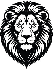 Majestic lion head black white mane