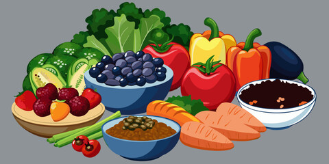 Fresh, healthy berries complement delicious cupcakes on a white plate