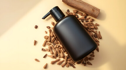 Dark Brown Shampoo Bottle Mockup
