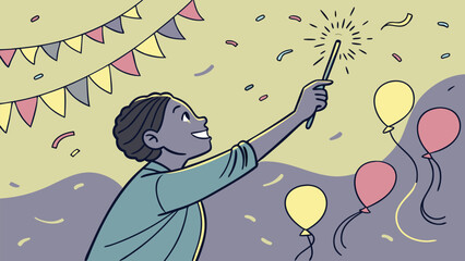 Girl Holding a Flower Bouquet Vector Illustration