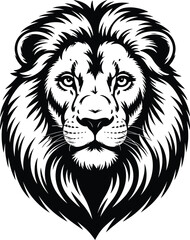 Majestic lion head black and white king mane