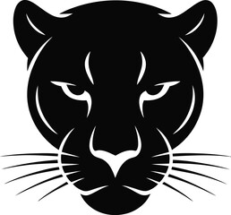 Black panther face feline wild cat