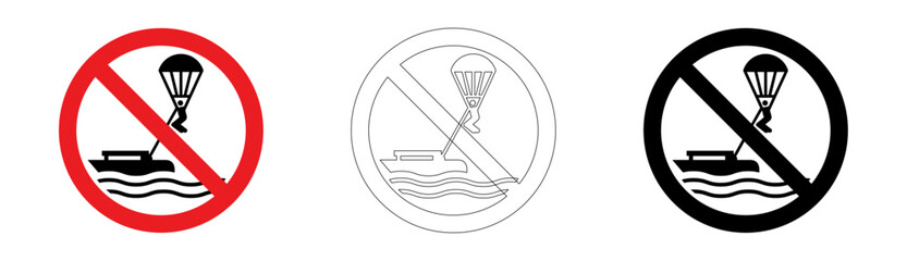 No parasailing sign in vector format