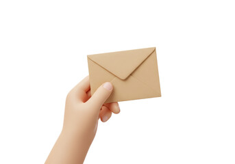 Isolated Hand Holding Envelope