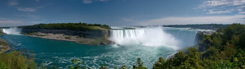 Panoramic 360 degrees view of niagara falls nature hdr landscape
