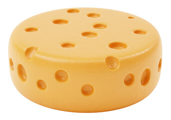 Isolated Wheel of Swiss Cheese with Holes