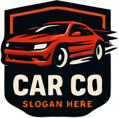 bold car mascot logos in badge style featuring sporty and classic cars, ideal for auto businesses.