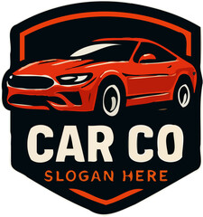 bold car mascot logos in badge style featuring sporty and classic cars, ideal for auto businesses.
