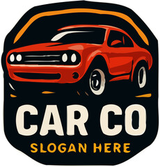 bold car mascot logos in badge style featuring sporty and classic cars, ideal for auto businesses.