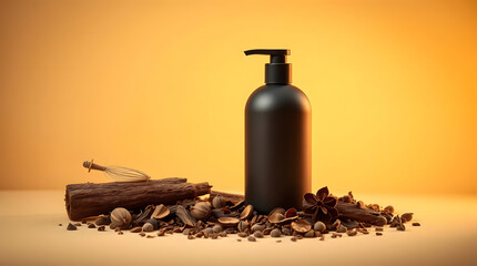 Dark Brown Shampoo Bottle Mockup