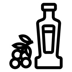 olive oil -  Healthy and Organic Foods - line outline