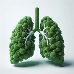 Conceptual green tree shaped like human lungs