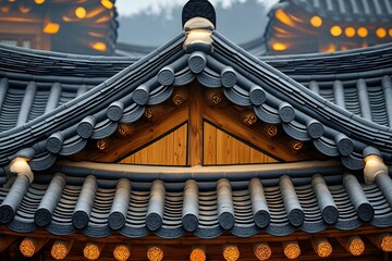 Naklejka premium Close-Up of Modern Building Roof