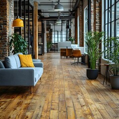 Modern Minimalist Wooden Floor in Office Setting