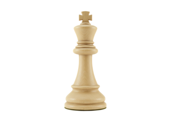 Isolated White Chess King Piece Strategic Game