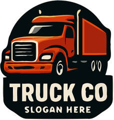 bold truck mascot logos in badge style with high-contrast colors, perfect for transport or trucking brands.