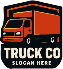 bold truck mascot logos in badge style with high-contrast colors, perfect for transport or trucking brands.