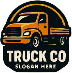 bold truck mascot logos in badge style with high-contrast colors, perfect for transport or trucking brands.