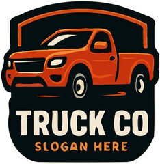 bold truck mascot logos in badge style with high-contrast colors, perfect for transport or trucking brands.