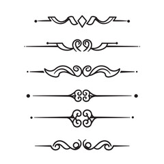 Set of elegant black and white decorative ornaments for design elements and borders