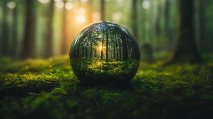 Forest reflected in sphere